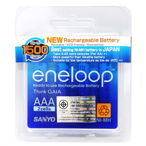 ถ่านชาร์จ Sanyo eneloop AAA 4 ก้อน