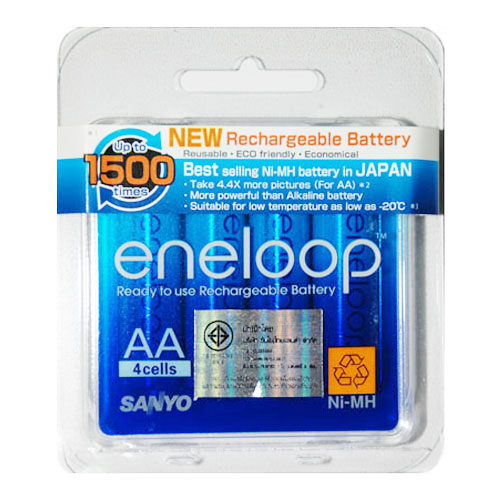 ถ่านชาร์จ Sanyo eneloop AA 4 ก้อน