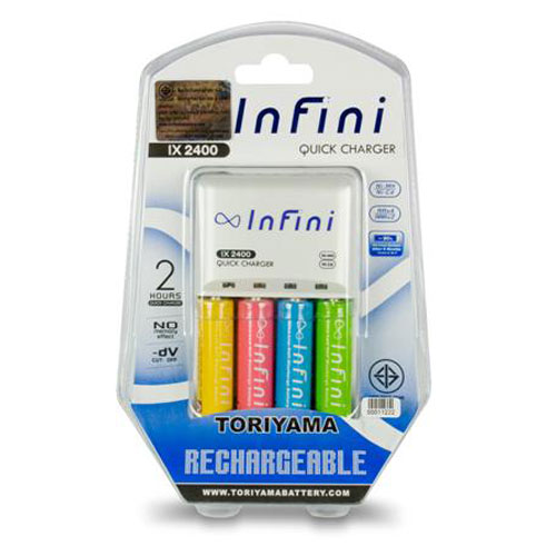 เครื่องชาร์จพร้อมถ่านชาร์จ infini 4 ก้อน 2300 mAh ขนาด AA