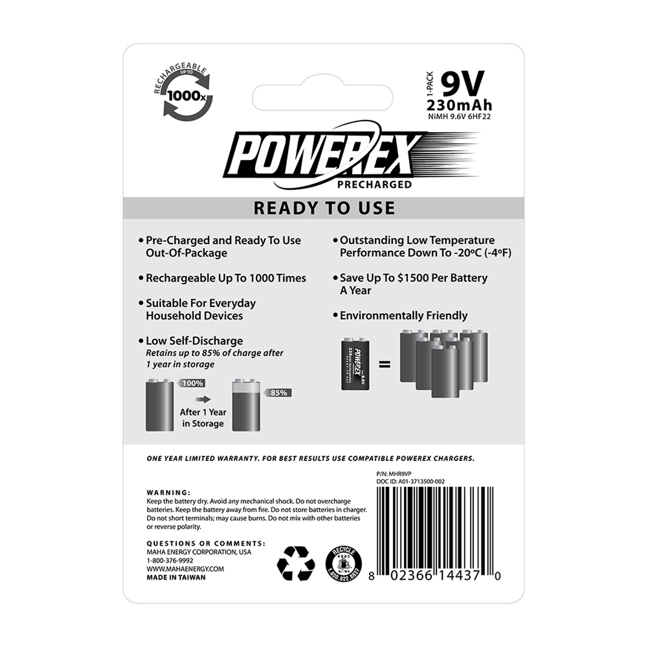 คู่มือการใช้ถ่านชาร์จ Powerex 9V