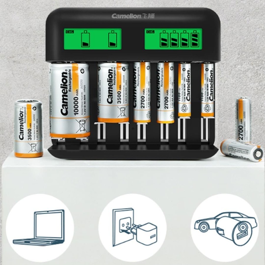 เครื่องชาร์จถ่าน 8 ช่อง ผ่าน USB