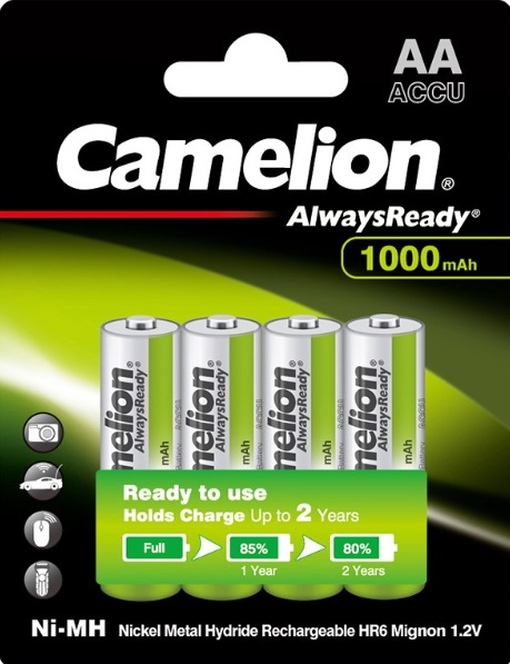 ถ่านชาร์จ AA Camelion 1000mAh