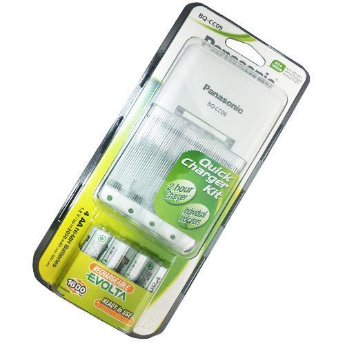 Panasonic BQ-CC09 AA & AAA Battery Charger with 4x AA Rechargeable Batteries